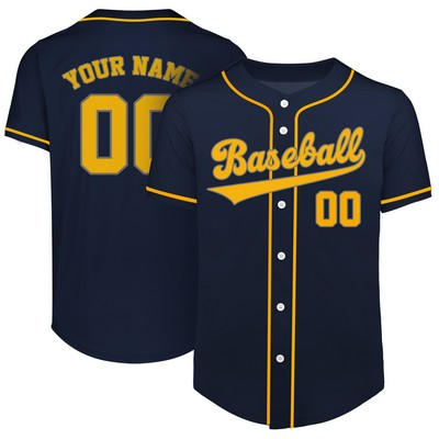 Custom Full-Button Baseball Jersey (Full Color Dye Sublimated)