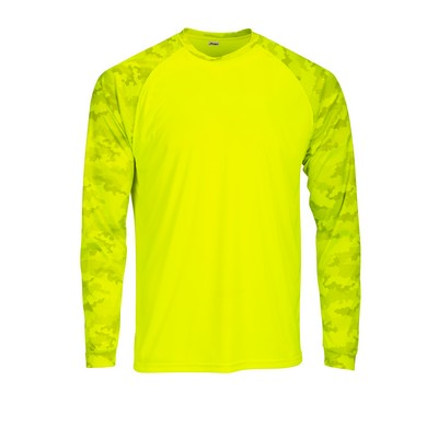 ParagonXP Cayman Long Sleeve Performance Tee with Hex Camo Sublimated Sleeves