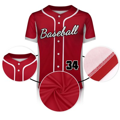 Custom Full-Button Baseball Jersey (Full Color Dye Sublimated)