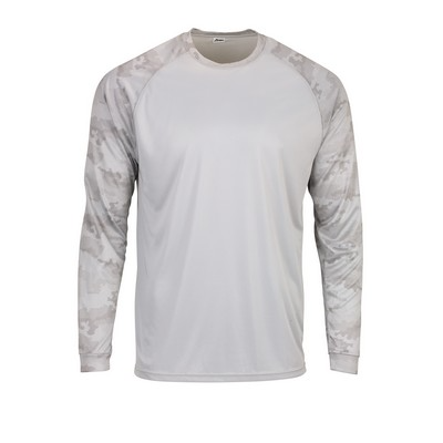 ParagonXP Cayman Long Sleeve Performance Tee with Hex Camo Sublimated Sleeves