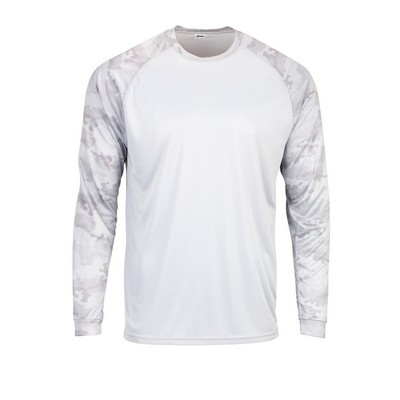 ParagonXP Cayman Long Sleeve Performance Tee with Hex Camo Sublimated Sleeves