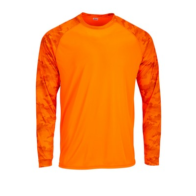 ParagonXP Cayman Long Sleeve Performance Tee with Hex Camo Sublimated Sleeves