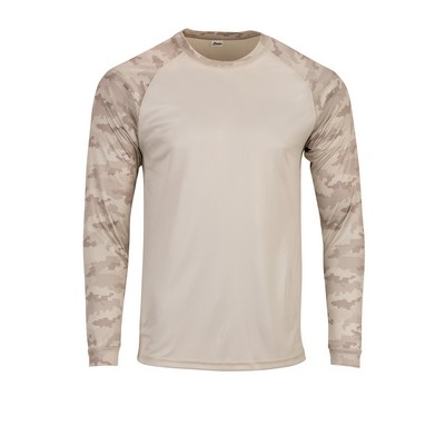 ParagonXP Cayman Long Sleeve Performance Tee with Hex Camo Sublimated Sleeves