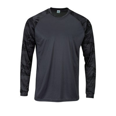 ParagonXP Cayman Long Sleeve Performance Tee with Hex Camo Sublimated Sleeves