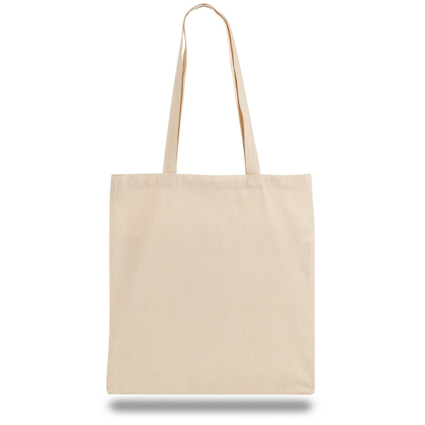 Natural Canvas Convention Tote Bag with Shoulder Strap - 1 Color (15"x16")