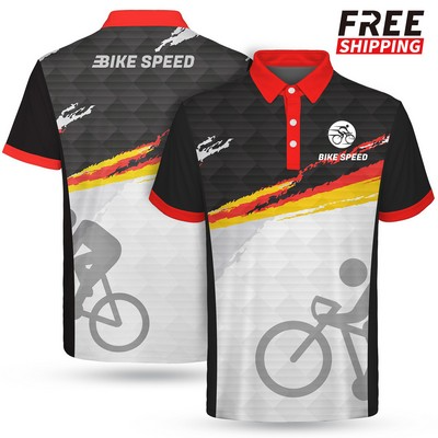 Men's Custom Full Color Dye Sublimation Performance Polo Shirt