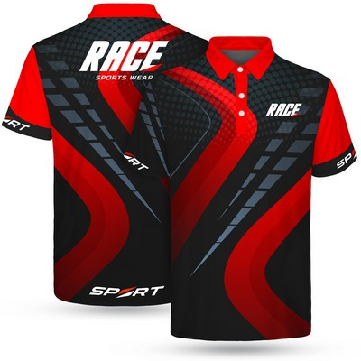 Men's Custom Full Color Dye Sublimation Performance Polo Shirt