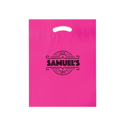 Die Cut Fold-Over Reinforced Plastic Bag (12"x15"x3")