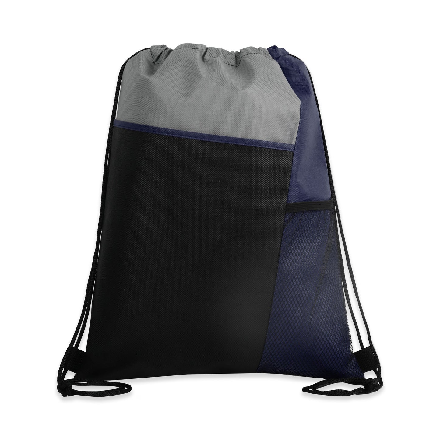 Tri-Colored Mesh Pocket Drawstring Backpack