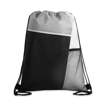 Tri-Colored Mesh Pocket Drawstring Backpack