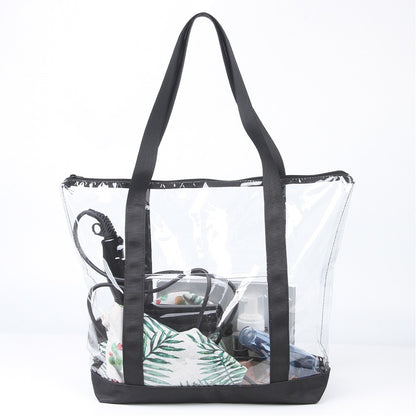 Clear Zipper Shopping Tote Bag