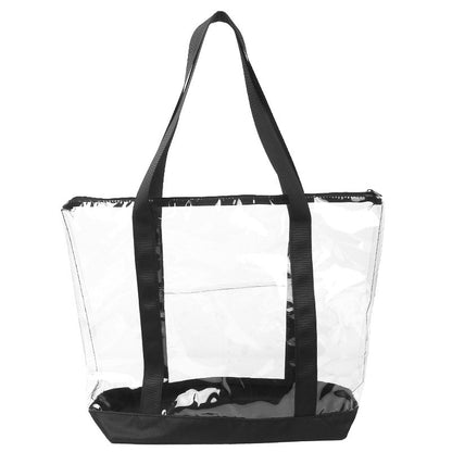 Clear Zipper Shopping Tote Bag