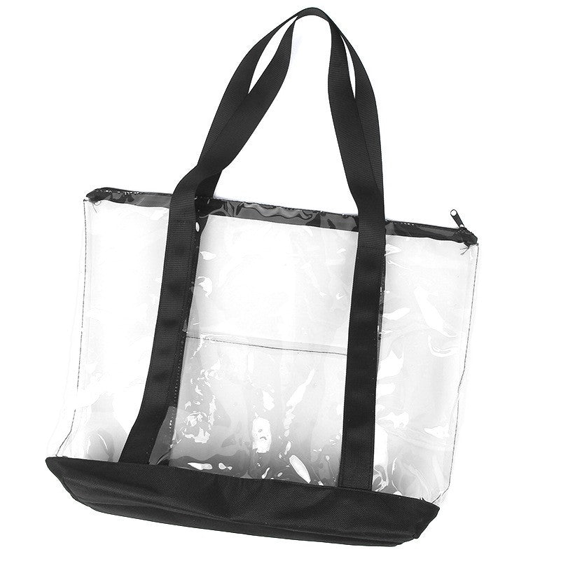 Clear Zipper Shopping Tote Bag