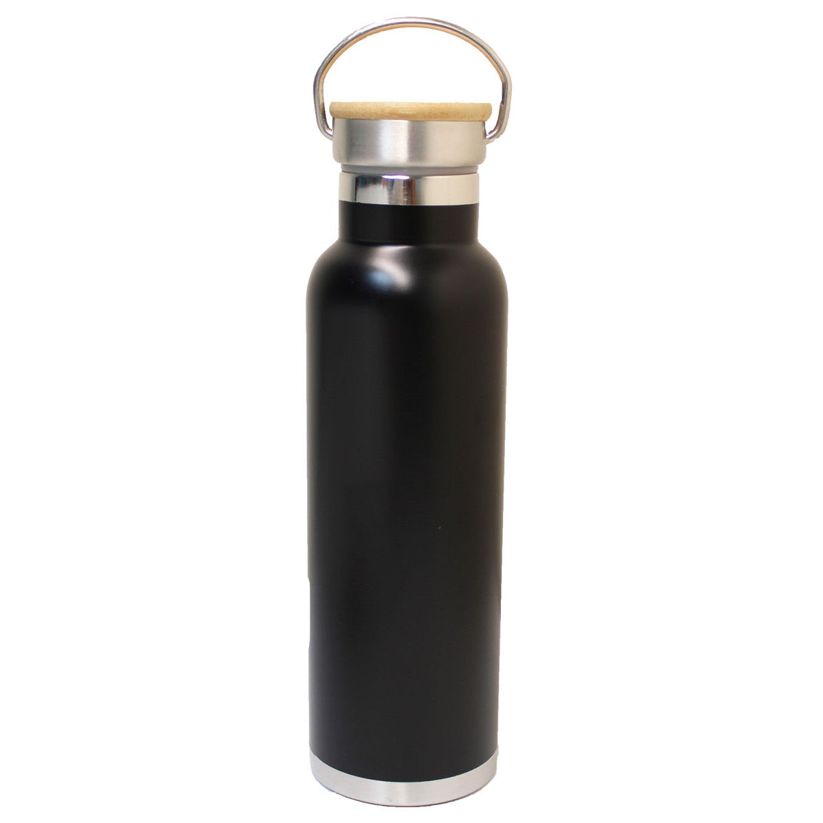 22 Oz. Double Wall Stainless Steel Vacuum Insulated Bottle w/ Bamboo Lid