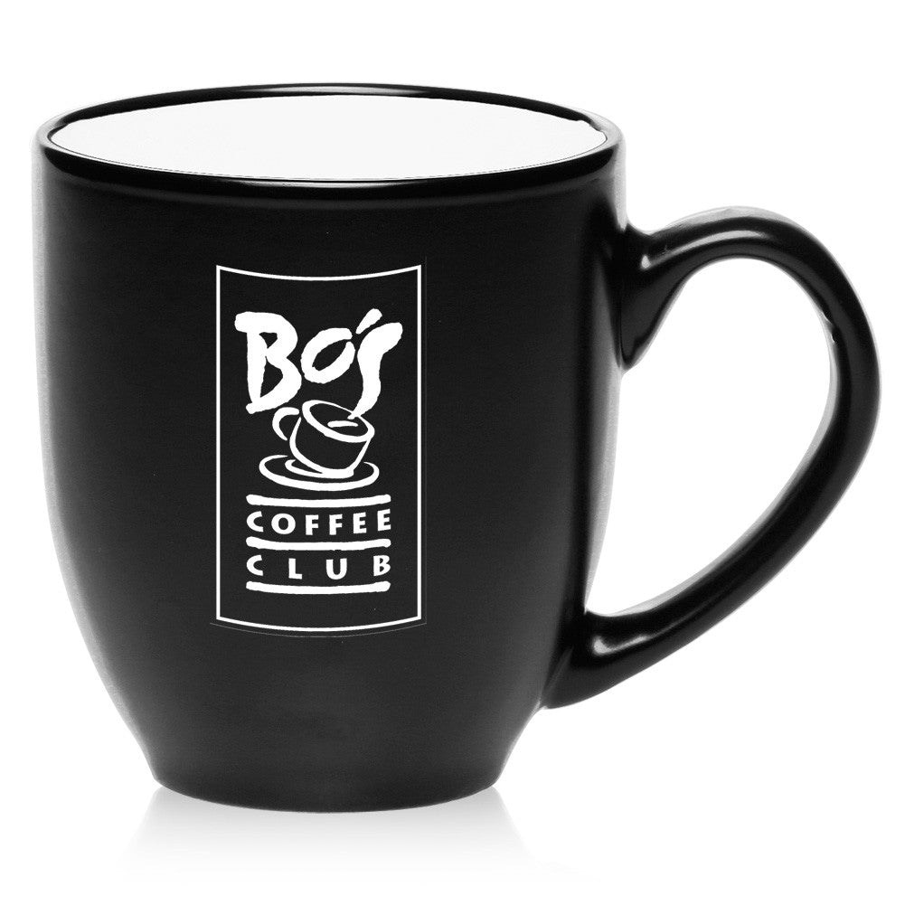 16 oz. Bistro Ceramic Mug - Two-Tone Custom Drinkware