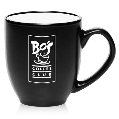 16 oz. Bistro Ceramic Mug - Two-Tone Custom Drinkware