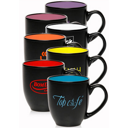 16 oz. Bistro Ceramic Mug - Two-Tone Custom Drinkware