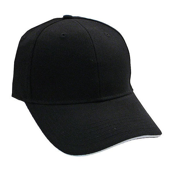 Brushed Cotton Twill Cap w/Sandwich Bill