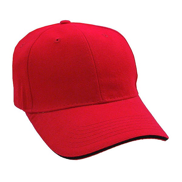 Brushed Cotton Twill Cap w/Sandwich Bill