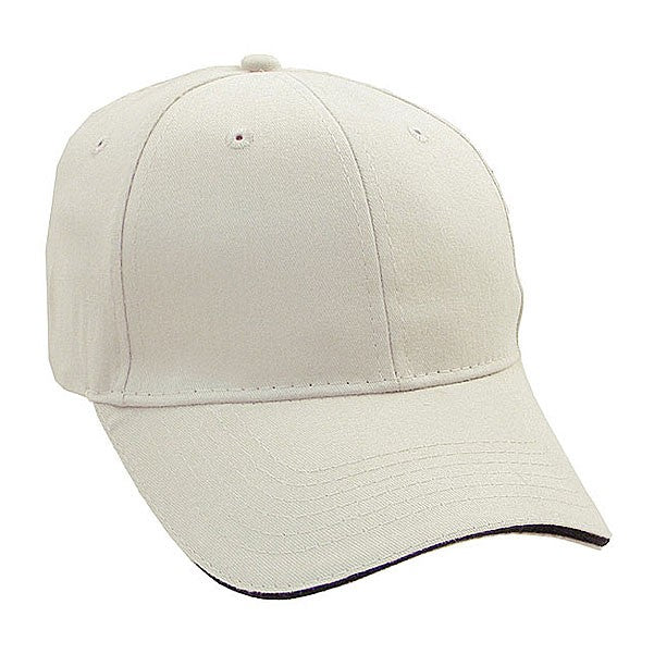 Brushed Cotton Twill Cap w/Sandwich Bill