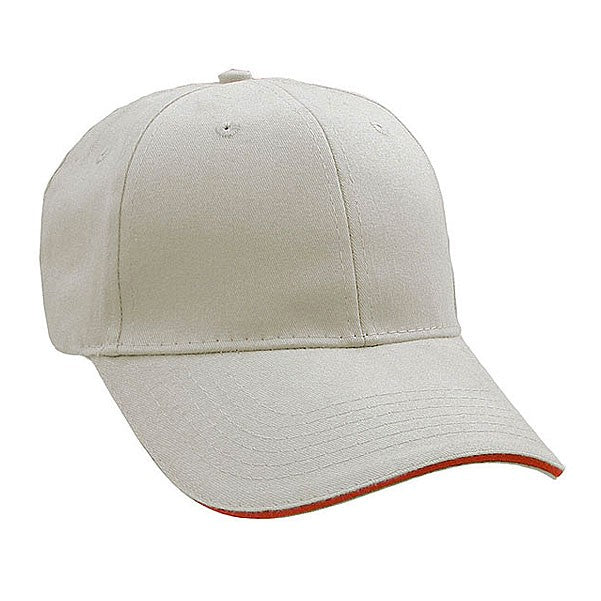 Brushed Cotton Twill Cap w/Sandwich Bill