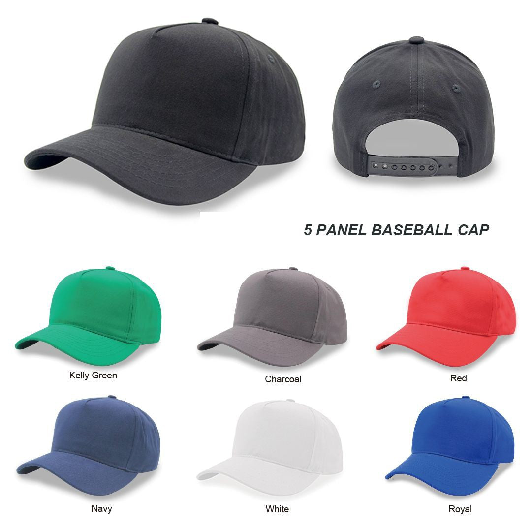 100% Cotton Twill 5 Panel Baseball Cap