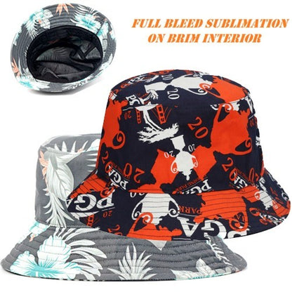 Sublimated Unstructured Bucket Hat w/ Imprint on Brim Inside