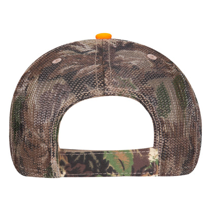 OTTO Camouflage Cotton Blend Twill Sandwich Visor 6 Panel Low Profile Mesh Back Trucker Hat