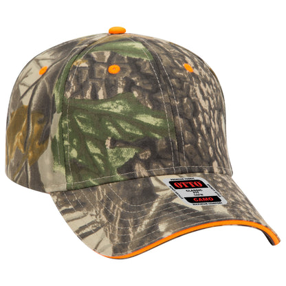 OTTO Camouflage Brushed Cotton Blend Twill Sandwich Visor 6 Panel Low Profile Baseball Cap