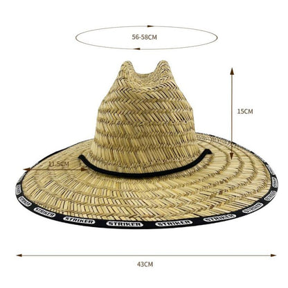 Straw Hat With Custom Patch And Full Color Underbrim Imprint