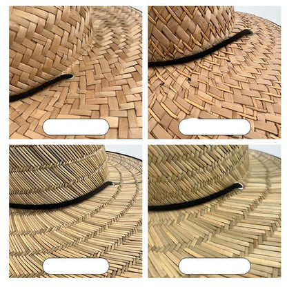 Straw Hat With Custom Patch And Full Color Underbrim Imprint