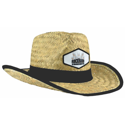 MOQ 25pcs Domestic Western Cowboy Straw Hat With Custom Patch