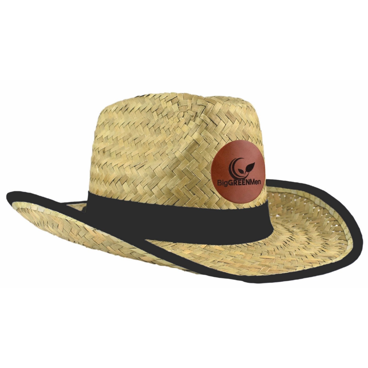 MOQ 25pcs Domestic Western Cowboy Straw Hat With Custom Patch