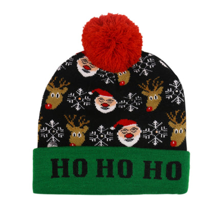 Custom Led Christmas Pom Beanie Winter Knit Hats