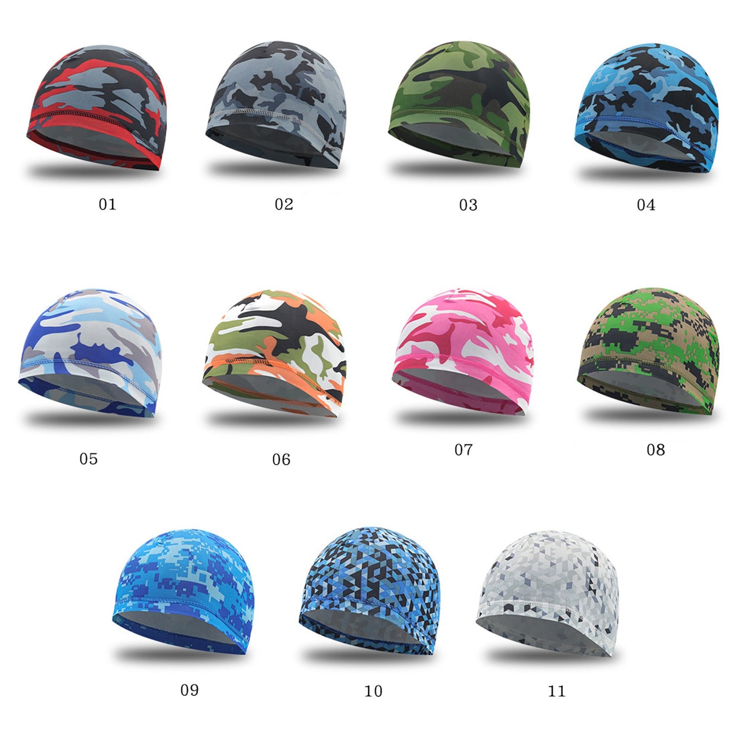 Camouflage Halo Headband Skull Cap Sports Beanie