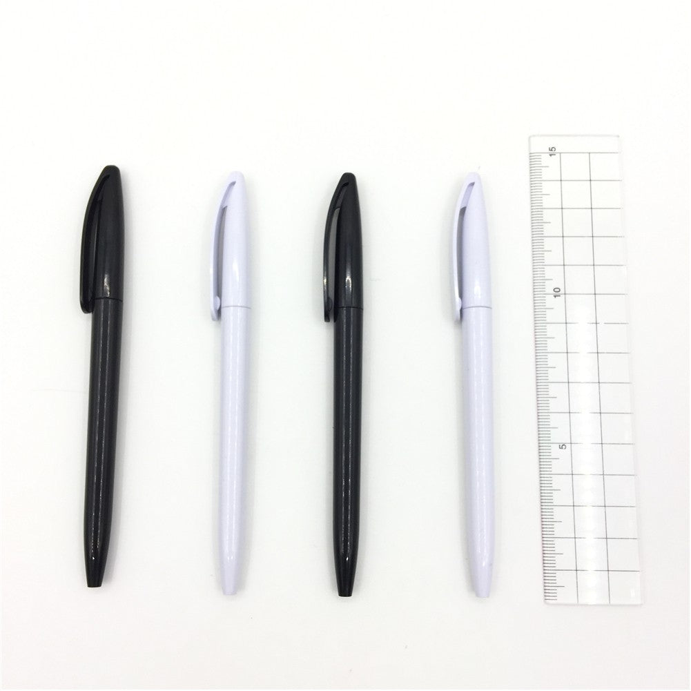 Twist-action simple black/white plastic pen