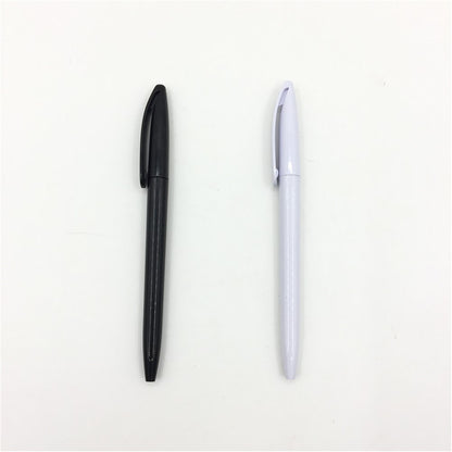 Twist-action simple black/white plastic pen