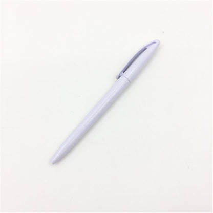 Twist-action simple black/white plastic pen