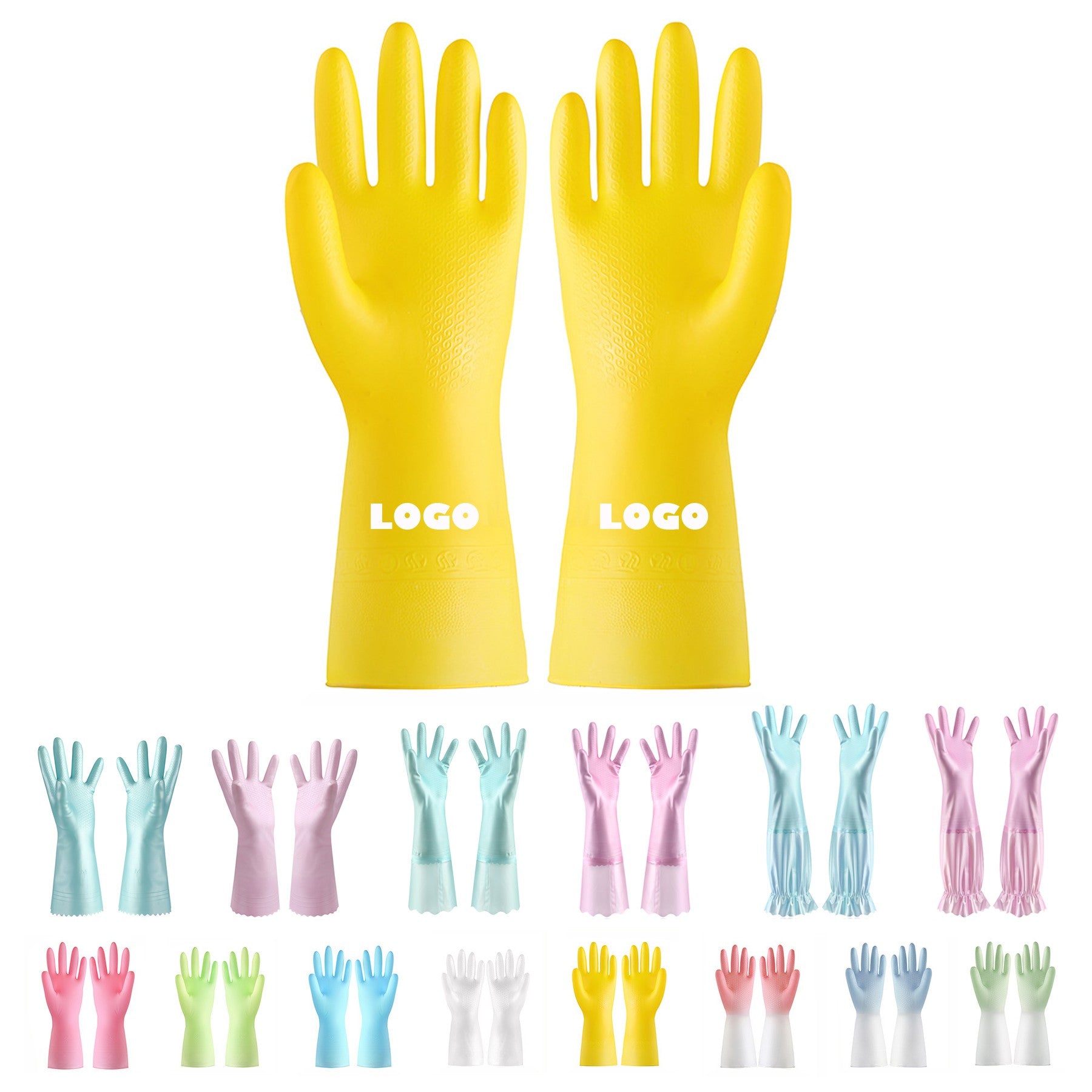 PVC Reusable Household Kitchen Cleaning Gloves