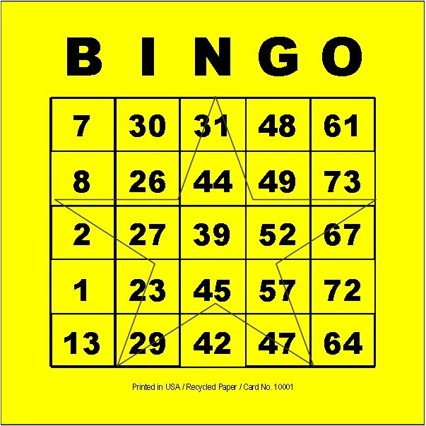 Semi Custom Bingo Game Cards - Black & White (3.75"x4.25")