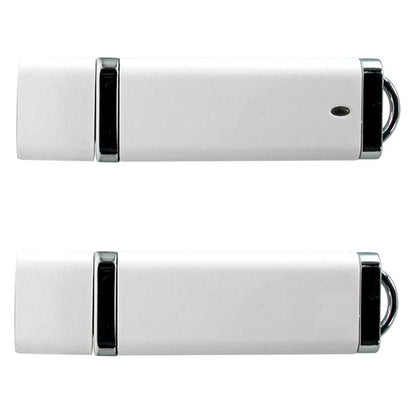 Rectangle Plastic USB Flash Drive w/ Silver Trim (2 GB)