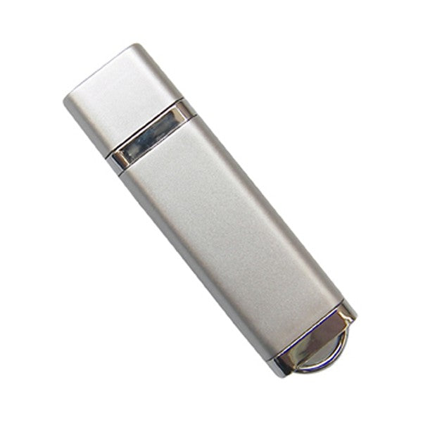 Rectangle Plastic USB Flash Drive w/ Silver Trim (2 GB)