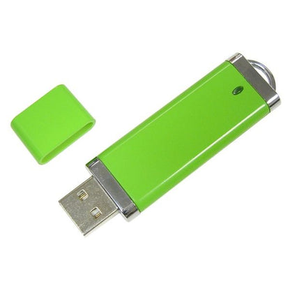 Rectangle Plastic USB Flash Drive w/ Silver Trim (2 GB)