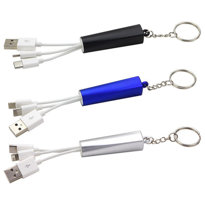 Trey 3-in-1 Light-Up Charging Cable with Keychain