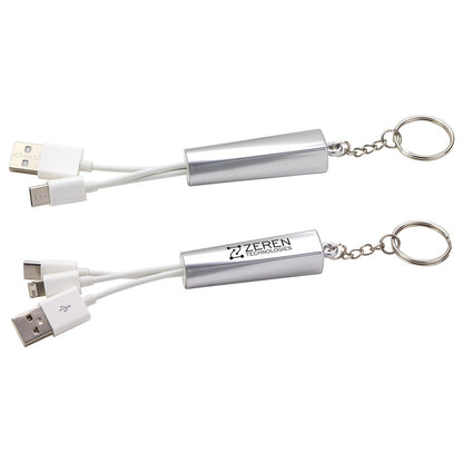 Trey 3-in-1 Light-Up Charging Cable with Keychain