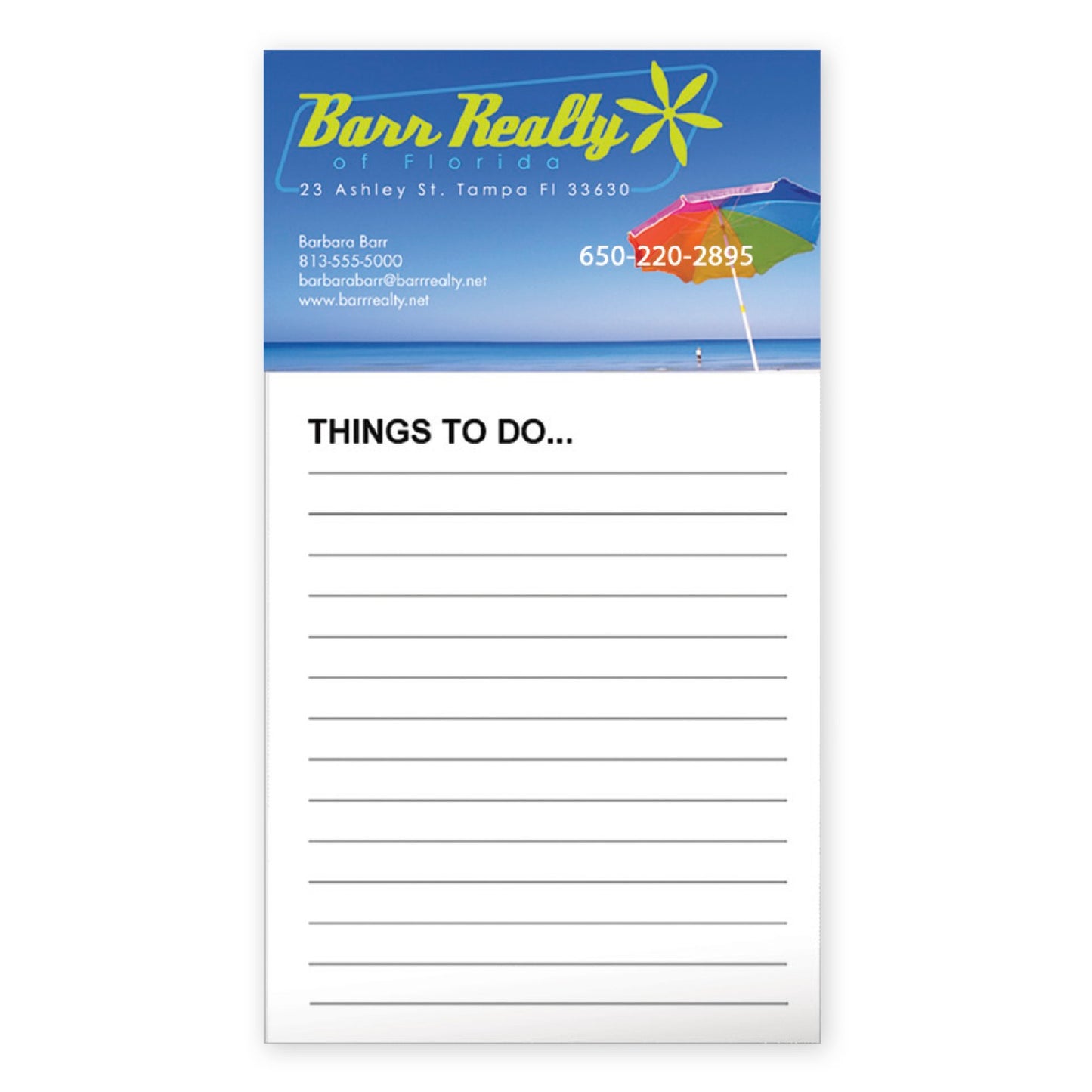 Business Card Magnet with 50-Sheet Notepad