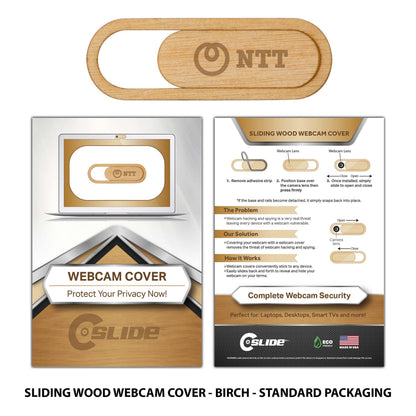 Sliding Wood Eco-Friendly Webcam Cover with Standard Packaging