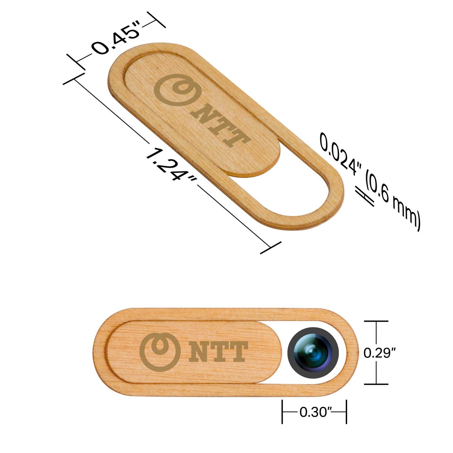 Sliding Wood Eco-Friendly Webcam Cover with Standard Packaging