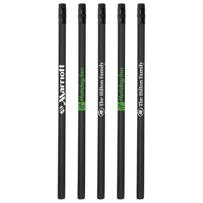 High Quality Imported All Black Matte Pencil with Black Eraser