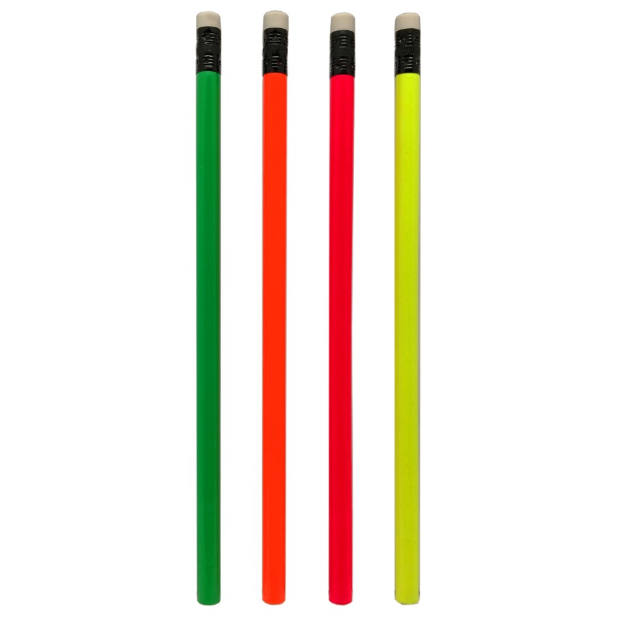 Quality Neon Colored Pencil w/White Eraser